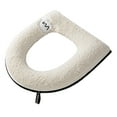 thumbnail image 2 of Kumdkd White Thickened Toilet Seat Cover with Handle, Winter Warm Waterproof Toilet Seat, Removable Soft Fabric Toilet Lid Cover for Cold Weather, Universal Fit for Most Toilets, Easy Clean, 2 of 6
