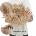 thumbnail image 3 of Benehair Clip in Hair Extensions Wrap on Messy Hair Bun Scrunchies Curly Wavy Ponytail Hairpiece Real Thick Updo Extensions for Women Wedding Dark Blonde & Bleach Blonde, 3 of 7