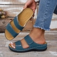 thumbnail image 4 of Orthopedic Sandals for Women Arch Support Slip on Slides Breathable Hollow out Slippers Comfortable Infoor Outdoor Walking Shoes Blue Size 10.5, 4 of 6