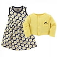 thumbnail image 2 of Hudson Baby Infant and Toddler Girl Cotton Dress and Cardigan 2pc Set, Daisy, 0-3 Months, 2 of 4