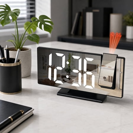 Hometravel Clock Alarm Clock Digital with Temperature, Time Projection Mirror Clock, Modern Hometravel Clock Alarm Clock Digital with Temperature, Time Projection Mirror Clock, Modern 3 fb