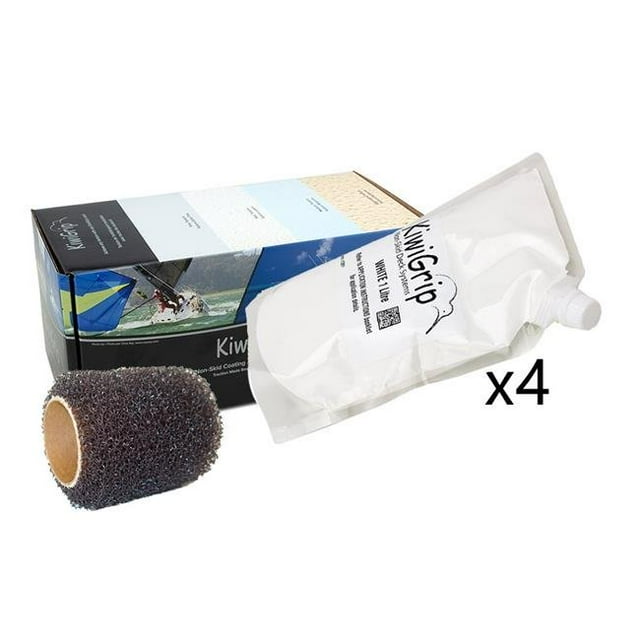 Kiwigrip KG-4WP-R 4 - 1 Pochette avec Rouleau de 4 Po - Blanc