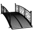 thumbnail image 3 of Outsunny 7' Arch Garden Bridge with Side Railings, Decorative Metal Arc Footbridge, Black, 3 of 10