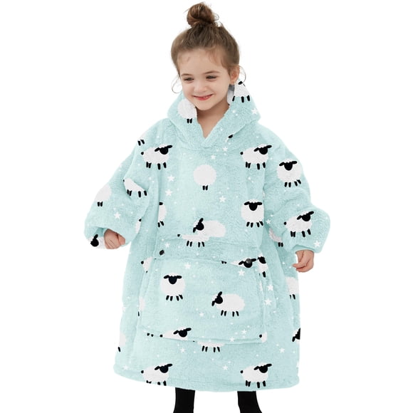 Sudadera con capucha NOUKOW para niños de 6 a 10 años, franela sherpa