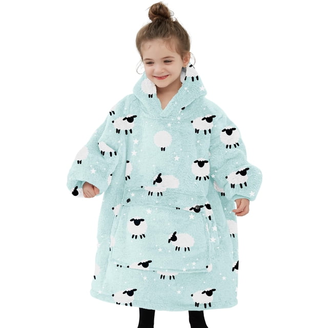 Sudadera con capucha NOUKOW para niños de 6 a 10 años, franela sherpa