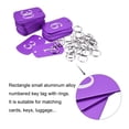 thumbnail image 3 of Aluminum Metal Key Tag, 1-35 Number Tag, ID Tag with Ring 2x1.2inch Purple Rectangle Blank for Decoration, 35pcs, 3 of 5