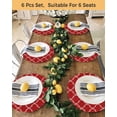 thumbnail image 4 of 13 Inch Round Placemats Set of 6, Red Moroccan Non Slip Heat Insulation PP Table Mats, Morocco Ethnic Abstract Quatrefoil Grid Washable Place Mats for Kitchen Dining Party Table Decor, 4 of 7