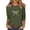 A-Army Green, variant on Women's Casual 3/4 Sleeve Loose Fit T-Shirt, Comfortable Soft Cotton Blend Top for Everyday Wear