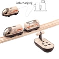 thumbnail image 4 of Remote Control Electric Toy Train Set for Wooden Tracks, Motorized Train with Realistic Sounds and Lights, Magnetic Connectors for Ages 3+, 4 of 7