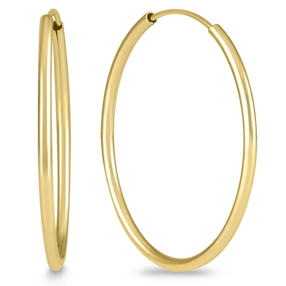 SZUL Women's 25mm Endless 14K Yellow Gold Filled Thin Hoop Earrings