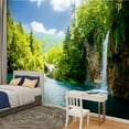 thumbnail image 2 of Peel and Stick Wallpaper waterfall deep forest Modern Art Wall Mural Decor Self Adhesive and Removable 100in x 144in, 2 of 8