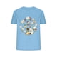 thumbnail image 1 of Blusas de Verano de las Mujeres Flor Impresa Cuello Redondo Manga Corta Superior, Verano Superior de las Mujeres, 1 of 4