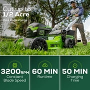 Greenworks 60V 21 Cordless Brushless Lawn Mower with 5.0Ah Battery & Charger 2531602