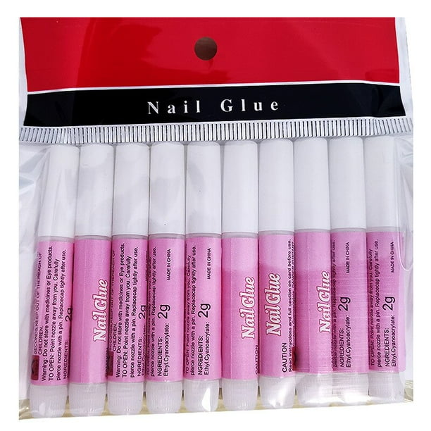 Pegamento de uñas para uñas acrílicas, pegamento profesional para uñas rotas, superadhesivo para presionar en las uñas, rápido, 10 unidades