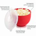 thumbnail image 3 of Silicone Popcorn Popper Collapsible Hot Air Microwavable Popcorn Maker Bowl Made without BPA Red, 3 of 7