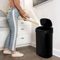 thumbnail image 2 of CL.HPAHKL 50 Liter Motion Sensor Trash Can, 13 Gallon Stainless Steel Kitchen Garbage Can with Lid, Automatic Waste Bin for Home Office, Bathroom, Black, 2 of 7