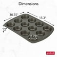 thumbnail image 3 of GoodCook Everyday Nonstick Steel Muffin Pan, 12 cup, Gray, 3 of 8
