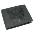 thumbnail image 4 of MARSHAL Genuine Leather USA Eagle Chain Wallet for Men  RFID Blocking Bifold Biker Wallet with American Eagle USA Map Design Black No Chain, 4 of 8