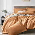 thumbnail image 3 of Davulos Orange Comforter Set ,7 Piece Bed in a Bag Queen Size Soft Microfiber Waffle Weave Textured Complete Bedding Set, 3 of 7
