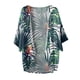 thumbnail image 4 of ICHUANYI Clearance Women's Summer Floral Print Puff Sleeve Cardigan Loose Cover Up Casual Blouse Summer Trendy Tops(Army Green, M) ICHUANYI WER2023080707228, 4 of 4
