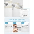 thumbnail image 5 of No Hook Cloth Fabric Shower Curtain with Snap in Liner, Cream Moire Waterproof Shower Curtains Set with See Through Top Window, Water Ripple Stripe Farmhouse Bath Curtains Shower 72"x78", 5 of 6