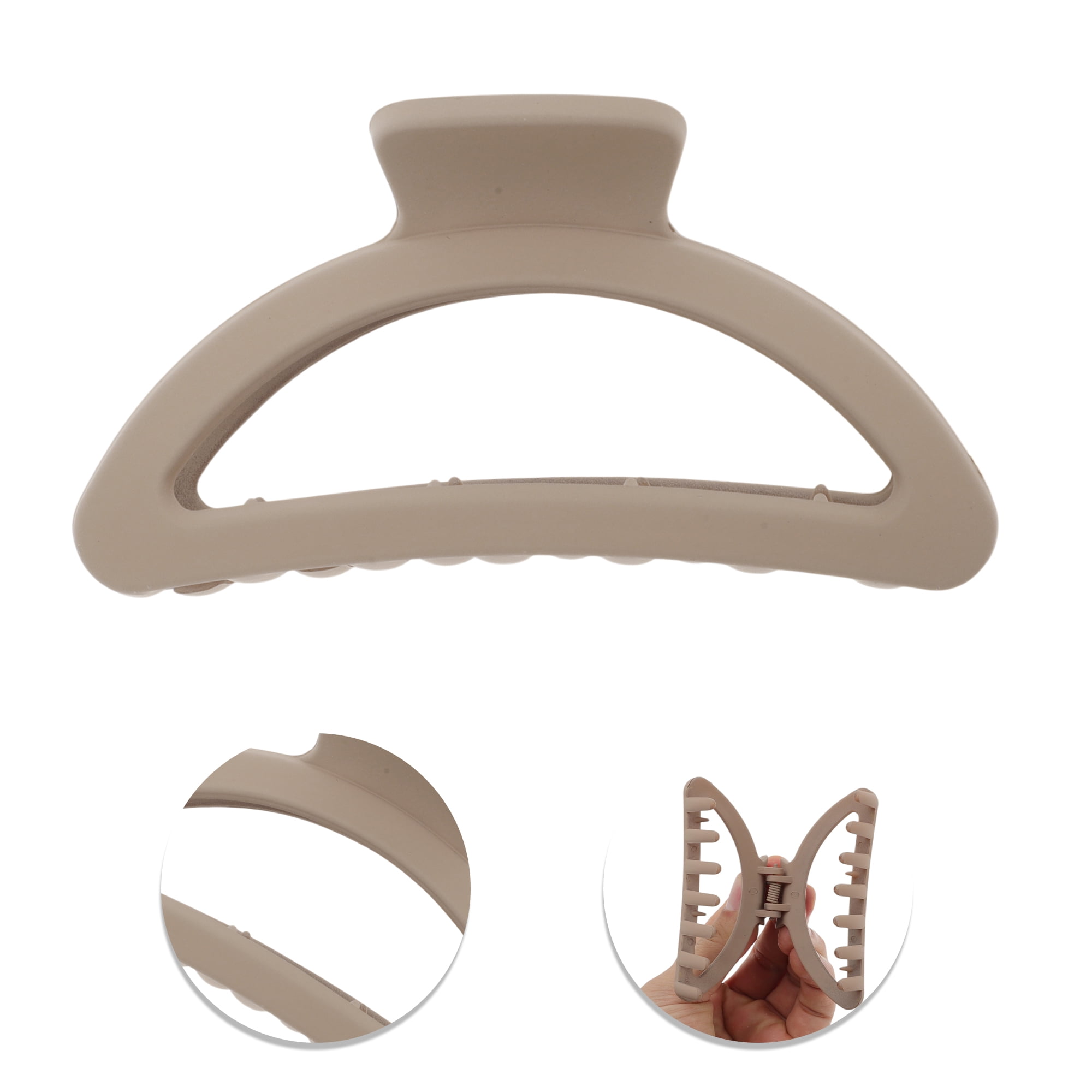 Unique Bargains Frosted Grace Hair Clips for Home Coffee Color 3 Pcs