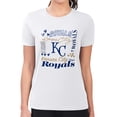 thumbnail image 4 of Women's G-III 4Her by Carl Banks White Kansas City Royals Super-Slim Fit Lightweight Collage Team Graphic Crew Neck, 4 of 5