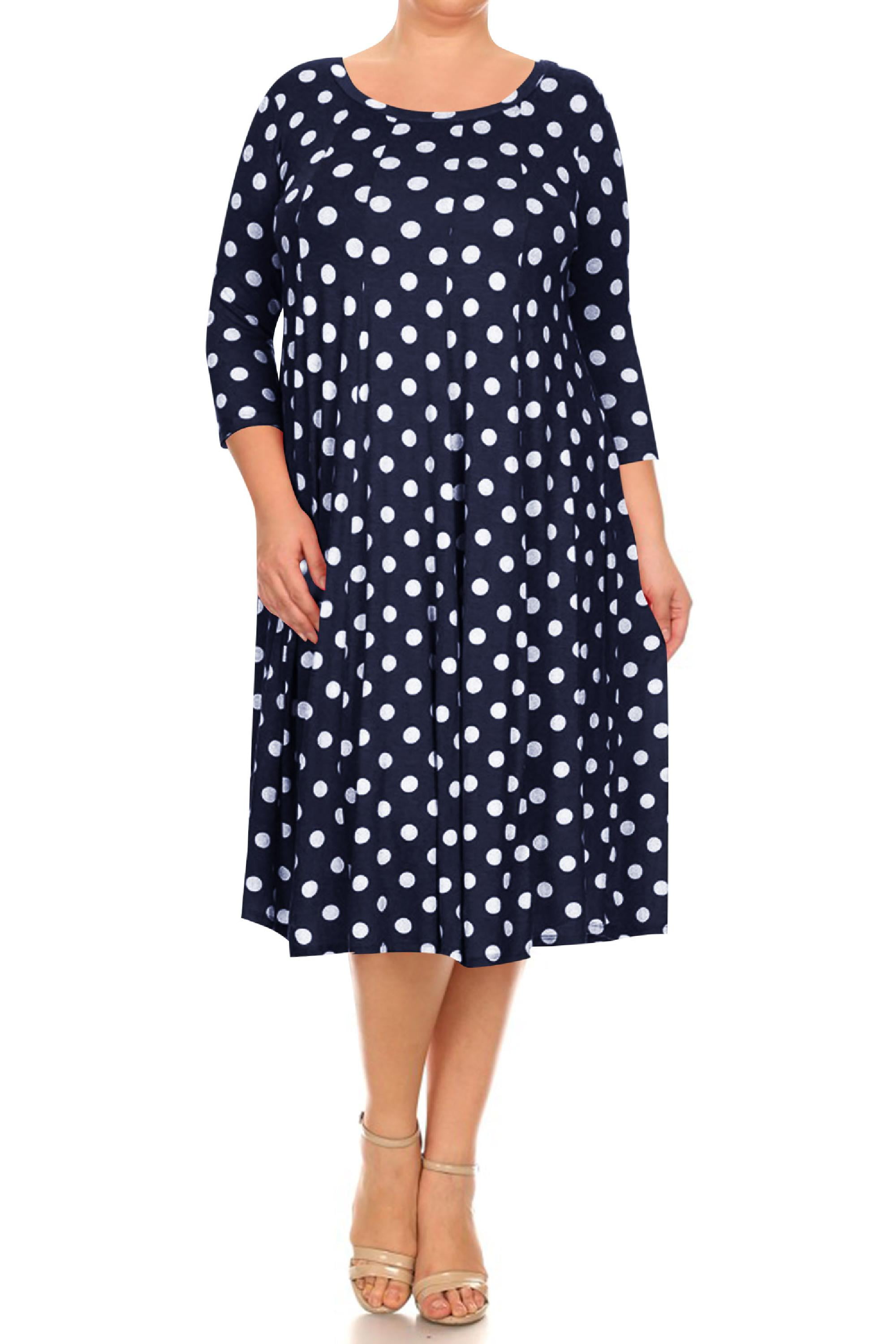 round neck polka dot maxi dress