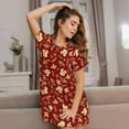 thumbnail image 3 of Lsque Golden Squirrels Holiday Pattern Nightgowns for Women Sleep Shirts Short Sleeve Nightshirt Pullover Nightdress Soft Sleepwear Relaxed Fit Nightdress, 3 of 6
