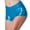 Blue, variant on Women's Shiny Metallic Mini Booty Cheeky Shorts Rave Butt Lifting Bottoms Stretchy Slim Fit Dance Shorts for Party Club Costume