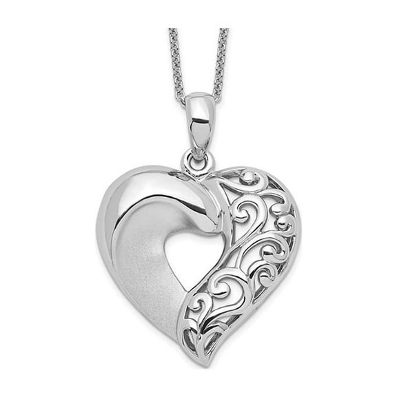 Gem & Harmony Close to My Heart Pendant Necklace in Sterling Silver with Chain for Women