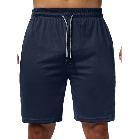 SHCKE Men 2 in 1 Running Workout Shorts Double Layer Athletic Shorts Sport Gym with Pockets