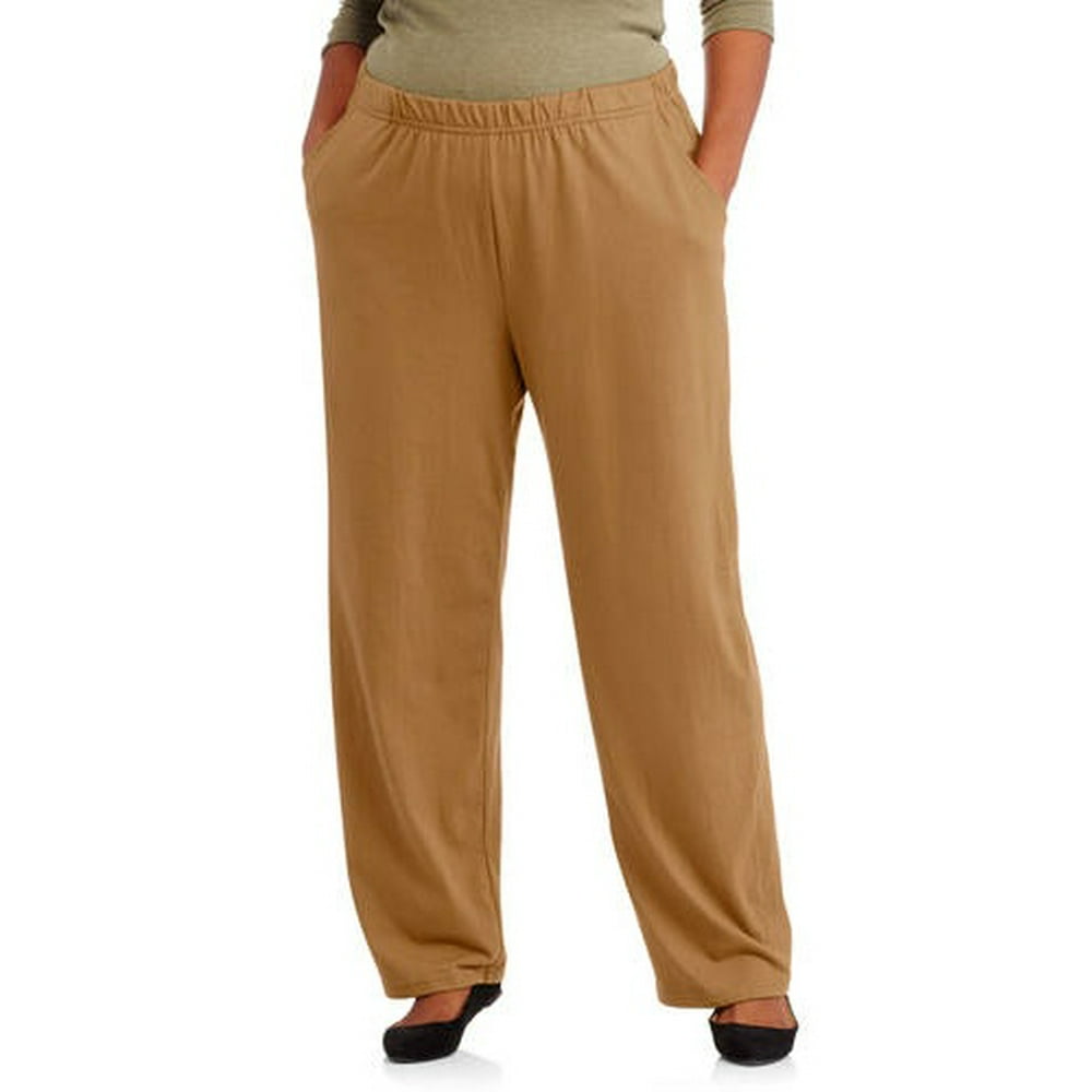 White Stag Women's Plus Size Knit Pull On Pants, Available in Regular