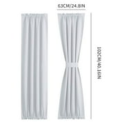 Blackout French Door Curtain - Soft Fabric Heavy-Duty Rod Pocket Door Curtain for Privacy Window Drapery Curtain For Door Window White 64*102cm