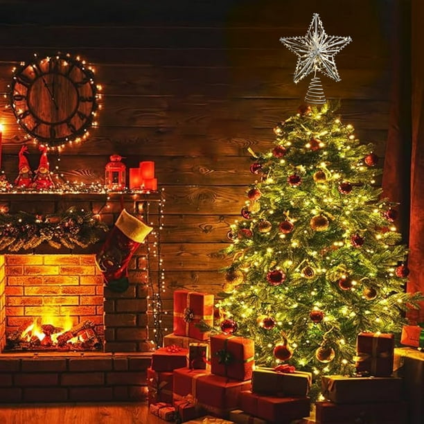 Estrella De Arbol De Navidad Artística Moderna Adornada Con Diamantes Espumosos Decoración Festiva Para Escena De Navidad Estrella De Arbol De Navidad Artística Moderna Adornada Con Diamantes Espumosos Decoración Festiva Para Escena De Navidad
