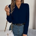 thumbnail image 7 of Long Sleeve Shirts for Women Dressy Blouses Casual Layering V-Neck Pullover Office Work Tunic Top, 7 of 7
