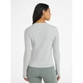 thumbnail image 3 of Avia Women's and Women's Plus Rib Seamed Long Sleeve Tee, Sizes XS-4X, 3 of 5