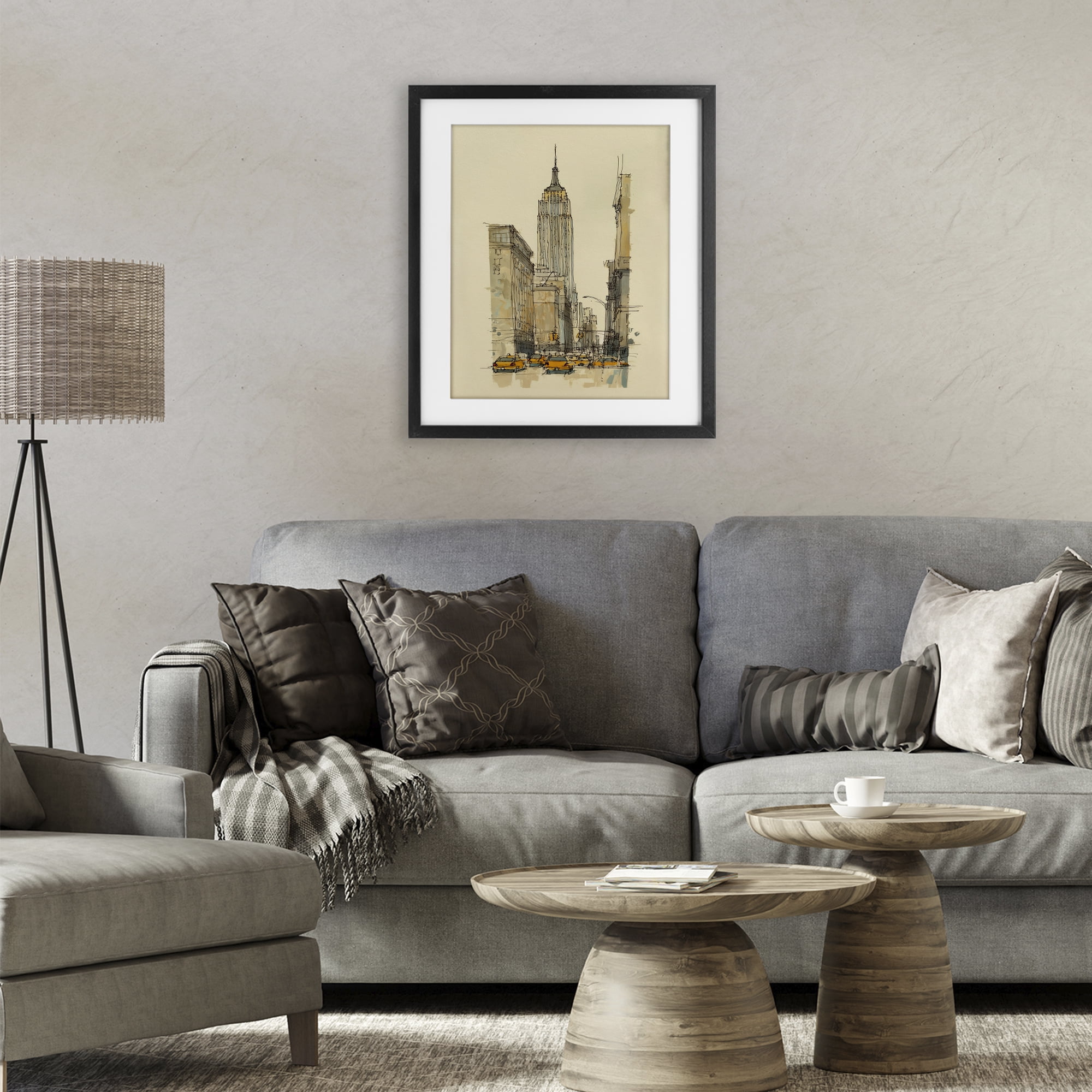 Stupell Industries NY City Lines Contour Black Framed Print Under Glass, design by Svetlana Aleynikova