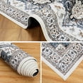 thumbnail image 6 of Hasoo Vintage Area Rug 4' x 6' Low Pile Non-Slip Area Rug Stain Resistant Indoor Area Rug for Living Room Bedroom, Gray/Brown, 6 of 6