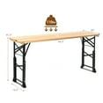 thumbnail image 2 of Topbuy Table de Pique-Nique Pliant pour Patio en Bois Table à Manger Portable Hauteur Ajustable, 2 of 6