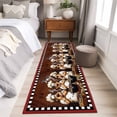 thumbnail image 4 of 2'x6' Rug Runners for Hallways Kitchen, Red Chef Non Slip Entryway Beside Floor Carpet Runner, Kitchen Gourmet Black Plaid Vintage Washable Laundry Room Bedroom Throw Rugs Mat for Family Pet, 4 of 8