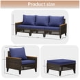 thumbnail image 7 of Wallowsun Patio Furniture Set,7 Pieces Outdoor Sectional Sofa Set,All-Weather Wicker Rattan High Back Patio Conversation Set with Ottomans and 4" Thick Cushions for Pool Patio Backyard，Blue, 7 of 7