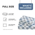 thumbnail image 2 of Comfort Spaces Full Sheet Set, Flannel Bed Sheets Full, 100% Cotton Bed Sheets Set with Deep Pocket, 4-Piece Plaid Blue, 2 of 7