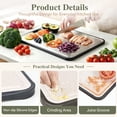 thumbnail image 6 of TINANA Double-Sided Titanium Cutting Board Set, Stainless Steel and Wheat Straw PP, Non-Slip, Juice Groove, Dishwasher Safe Kitchen Cutting Board, 6 of 6