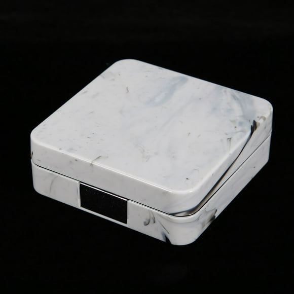 Caso De Lente De Contacto, Caja De Lente De Contacto De La Superficie De Mármol Caja Exterior Con Espejo .6x2.6x0.9 Pulg.