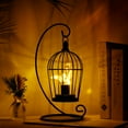 thumbnail image 4 of Battery Powered Lamp, Metal Birdcage Antique Lamp with Bird Bulb (Black), 4 of 8
