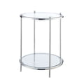 thumbnail image 1 of Convenience Concepts Royal Crest Table d'Appoint Ronde à Deux Niveaux en Verre Clair/ Chrome, 1 of 5