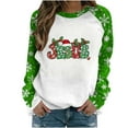 thumbnail image 3 of RKSTN Under $10 Women's Christmas Crewneck Sweatshirts Oversize Christmas Print Pullover Hoodless Sweatshirt Top Women Casual Loose Round Neck Drop Shoulder Long Sleeve Sweatshirt Fall Winter Deals, 3 of 5