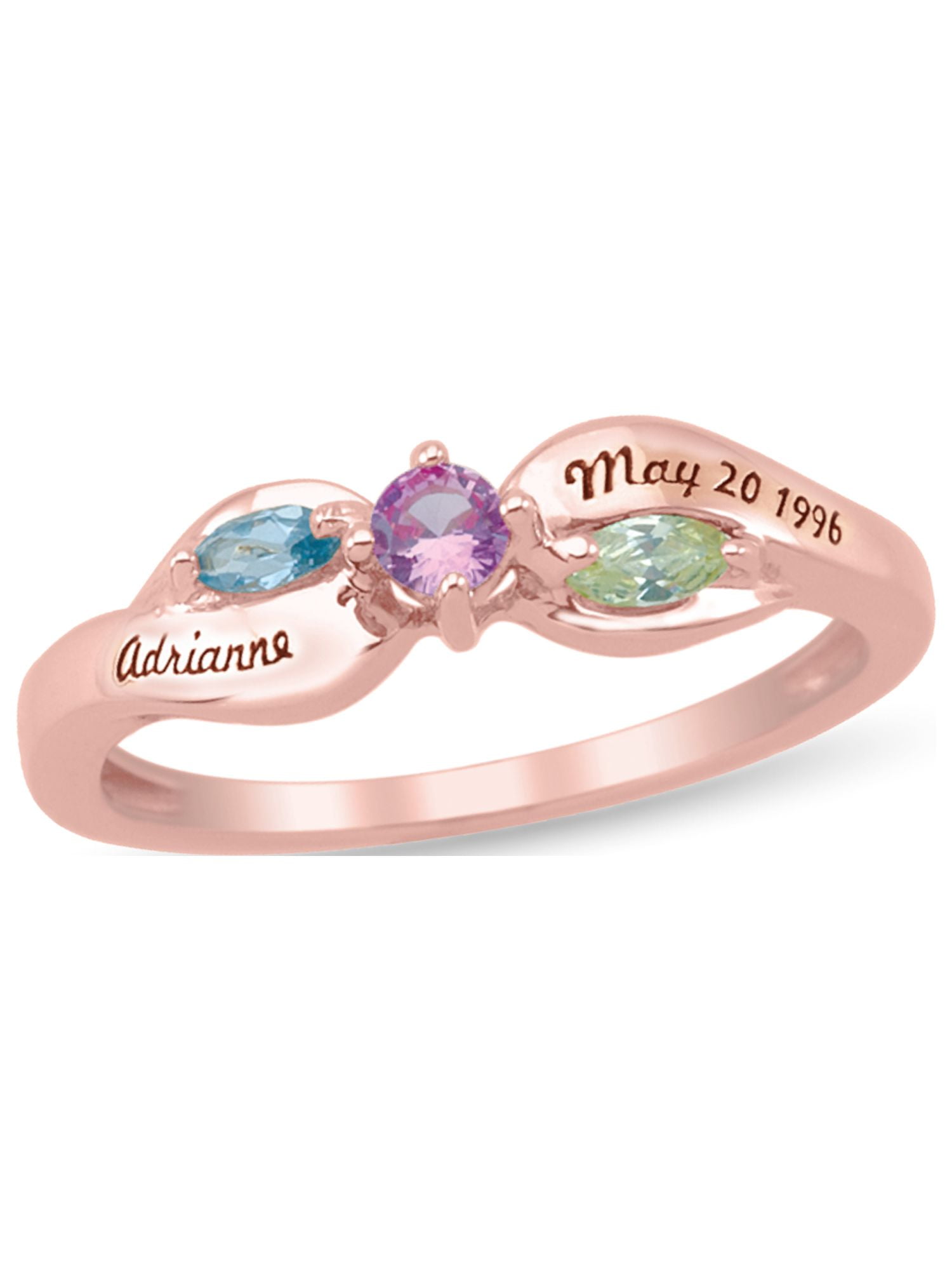 Personalized Engravable Daughter's Birthstone Ring in 10K Gold by Jewlster
