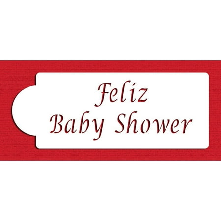 

Designer Stencils C082 Feliz Baby Shower Cake Stencil Beige/semi-transparent